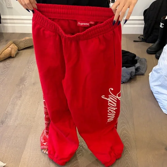 Supreme Red Joggers with white logo - Picture 5 of 5